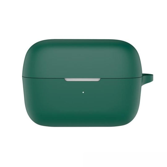 For Soundcore C50i Solid Color Silicone Earphone Protective Cover(Dark Green)