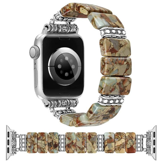 For Apple Watch 42mm / 41mm / 40mm / 38mm Imperial Stone Ceramic Bracelet Watch Band(Khaki)