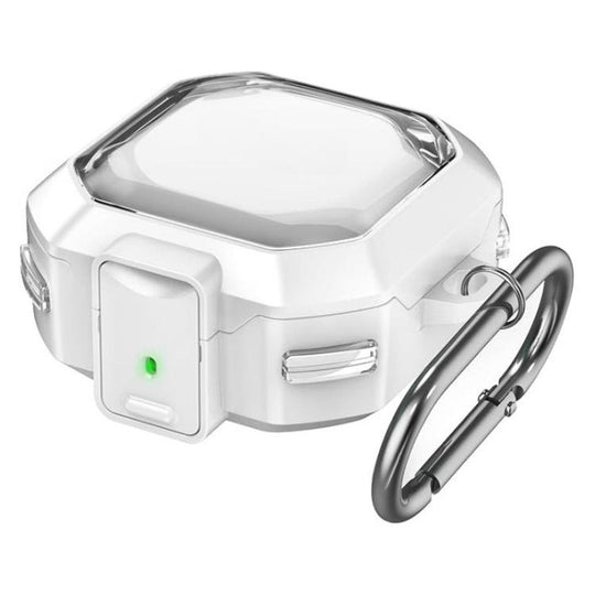 For Galaxy Buds Live / Pro / 2 / 2 Pro / FE / Core Half Transparent Snap Fit TPU Earphone Cover with Metal Buckle(Translucent White)