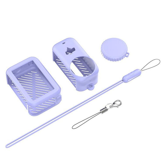 For DJI Osmo Nano Transmission Module & Lens & Body 3 in 1 Silicone Shockproof Protective Cover with Lanyard(Lavender)