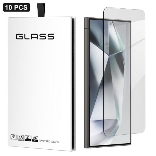 For Samsung Galaxy S24 Ultra 5G 10pcs 3D Large Arc Half-Screen No White Border High-Aluminum Thick Adhesive HD Tempered Glass Film