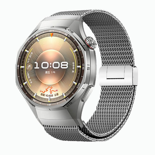 For Huawei Watch GT 6 Pro Press Button Seamless Interface Milan Magnetic Buckle Titanium Alloy Watch Band(Titanium)