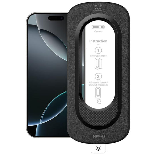 For iPhone 16 Pro Max Smooth Anti-Fingerprint Easy Install Dust-Free Box HD Tempered Glass Film