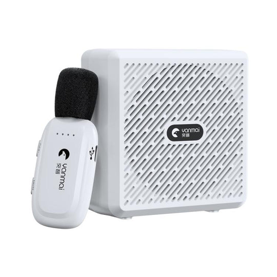 YANMAI K5 Teaching / Training 2.4G Wireless Bluetooth Voice Amplifier Lapel Microphone(White)