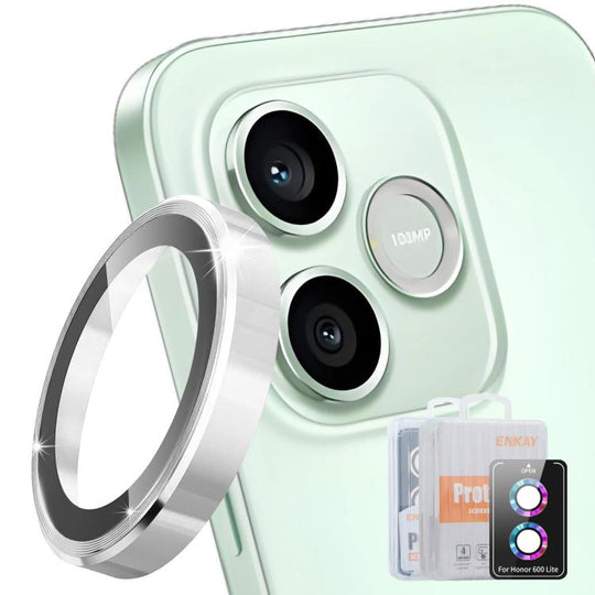 For Honor 600 Lite ENKAY Hat-Prince 9H Rear Camera Lens Aluminium Alloy Tempered Glass Film(Silver)