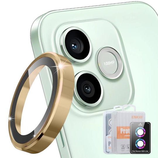 For Honor 600 Lite ENKAY Hat-Prince 9H Rear Camera Lens Aluminium Alloy Tempered Glass Film(Golden)