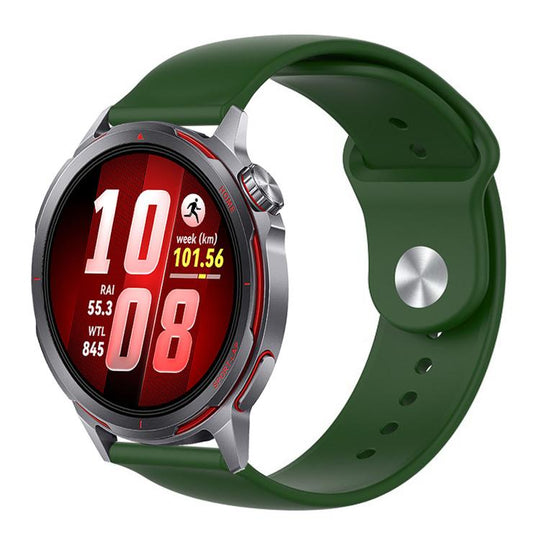 For Huawei Watch GT Runner 2 Reverse Buckle Solid Color Silicone Watch Band(Army Green)