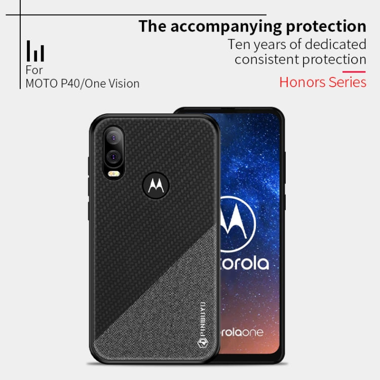 PINWUYO Hong Series Anti-fall TPU+ Chemical Fiber Cloth Protective Cover for Moto P40/One Vision(Red) - Motorola Cases by PINWUYO | Online Shopping UK | buy2fix