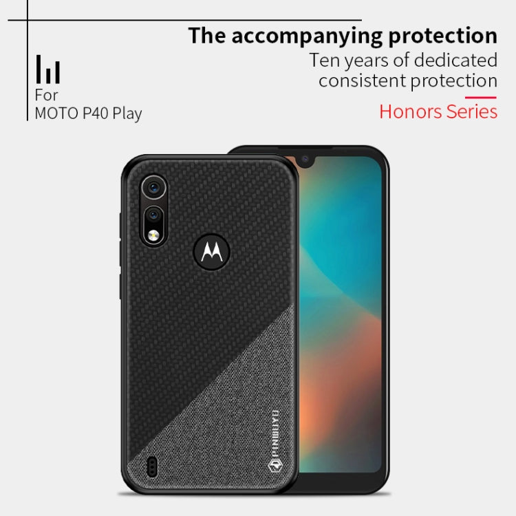 PINWUYO Hong Series Anti-fall TPU+ Chemical Fiber Cloth Protective Cover for Moto P40 play(Yellow) - Motorola Cases by PINWUYO | Online Shopping UK | buy2fix