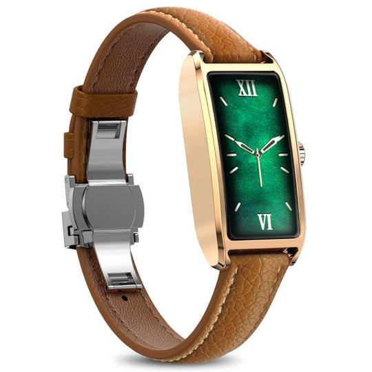 Dora T 1.13 inch AMOLED Screen IP68 Waterproof Lady Smart Watch, Supports Health Monitoring(Light Brown Gold)