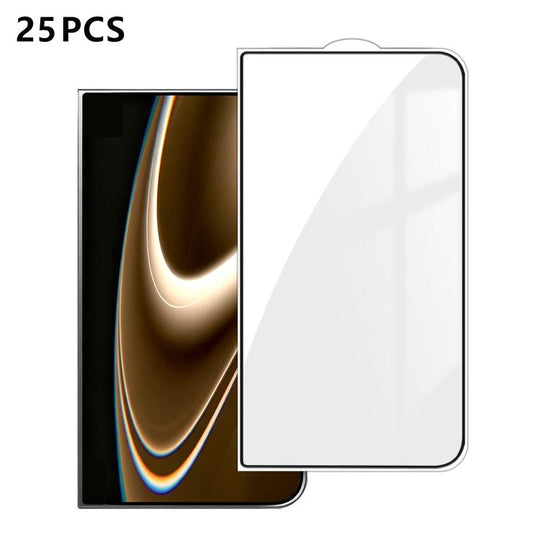 For iPhone Duo Outer Screen 25pcs High-Aluminum Full-Coverage Anti-Fingerprint Screen-Printed HD Tempered Glass Film