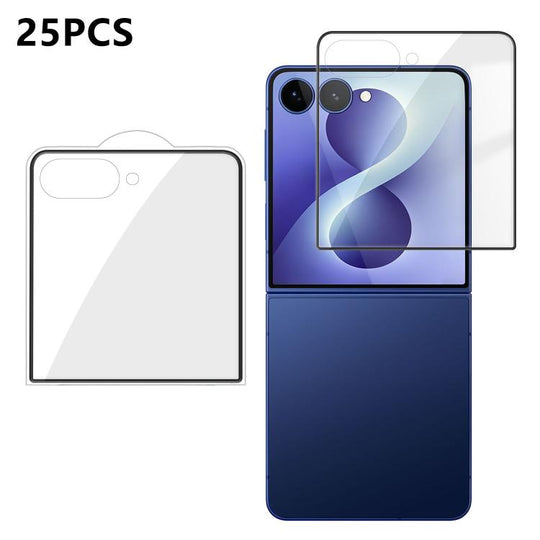 For Galaxy Z Flip8 5G Outer Screen 25pcs High-Aluminum Full-Coverage Anti-Fingerprint Screen-Printed HD Tempered Glass Film