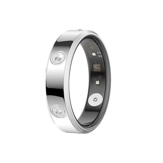 HR01 SIZE 6 Smart Ring, Support Heart Rate / Blood Oxygen / Sleep Monitoring / Female Menstrual Cycle(Silver)