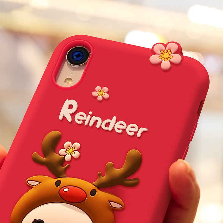 For iPhone XR Lovely Reindeer Full Package Anti Falling Silicone Sleeve(Black) - More iPhone Cases by buy2fix | Online Shopping UK | buy2fix