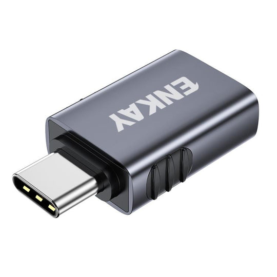 1 Pcs ENKAY ENK-AT130 10Gbps Female USB 3.2 A to Male Type-C Data Adapter Aluminium Alloy Converter(Grey)
