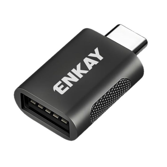 ENKAY ENK-AT131 10Gbps Female USB 3.2 A to Male USB C Data Adapter Zinc Alloy Converter(Black)