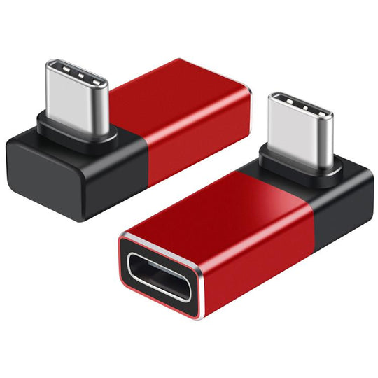 2 Pcs ENKAY ENK-AT133 USB C 90 Degree Adapter 40Gbps USB4 Thunderbolt 4 / 3 Extension Converter(Red)