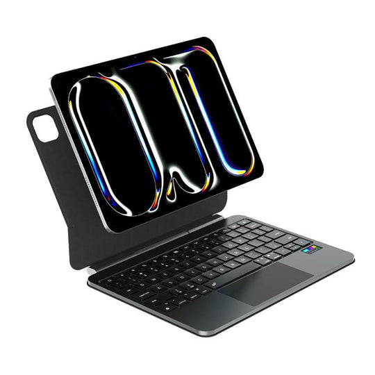 For iPad Air 11 / Pro 11 Magic Keyboard 2nd Gen Colour Display Full-Surface Touchpad Bluetooth Backlit Keyboard(Black)