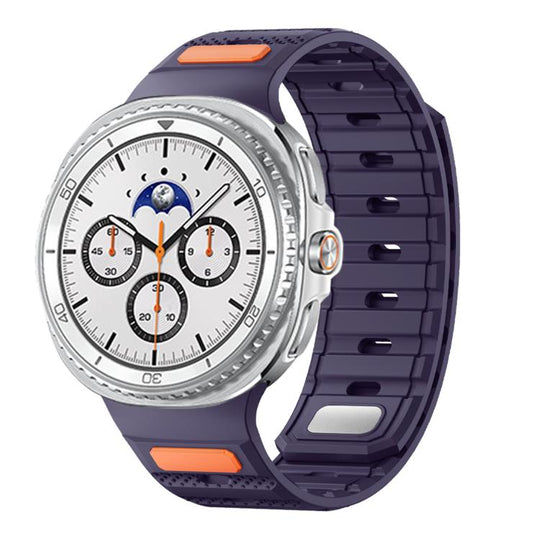 For Galaxy Watch9/8/9 Classic/8 Classic Dot Pattern Magnetic Solid Color Silicone Watch Band(Plum)
