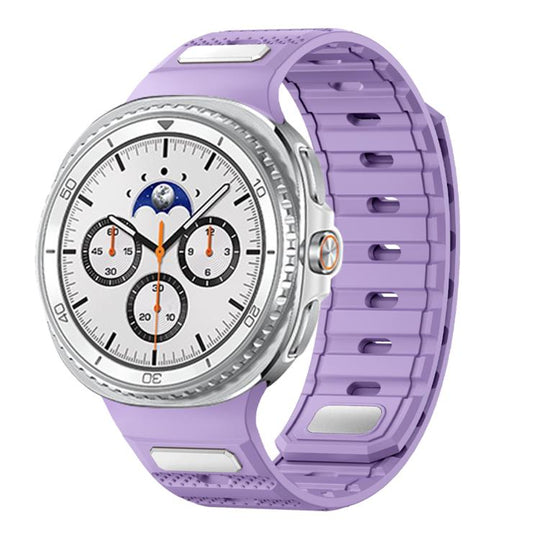 For Galaxy Watch9/8/9 Classic/8 Classic Dot Pattern Magnetic Solid Color Silicone Watch Band(Lilac)