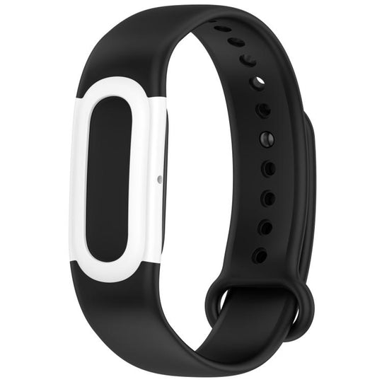 For Google Fitbit Air Watch Frame Integrated Reverse Buckle Silicone Watch Band(Black White)