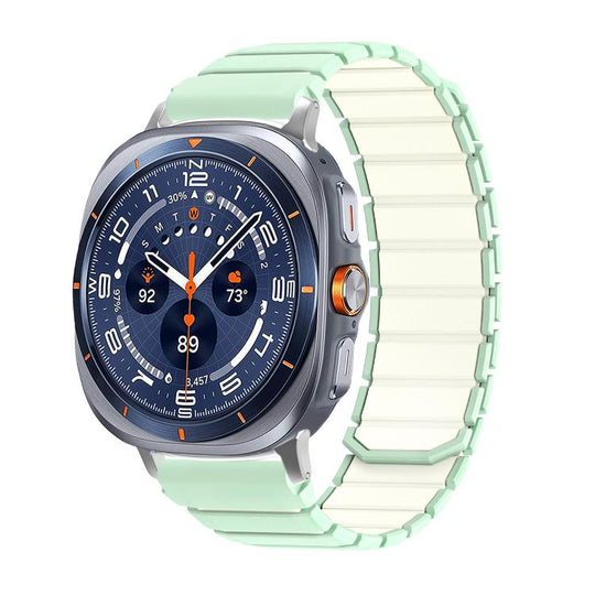 For Galaxy Watch Ultra2 2026 / 2025 / 1 2024 Two Color Magnetic Silicone Watch Band(Cloudy Blue)
