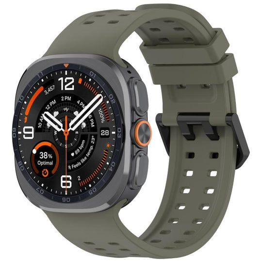For Galaxy Watch Ultra2 2026 / 2025 / 1 2024 Double-Row Pin Buckle Silicone Watch Band(Green)