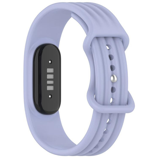 For Google Fitbit Air Vertical Texture Butterfly Buckle Solid Color Silicone Watch Band(Lilac Purple)