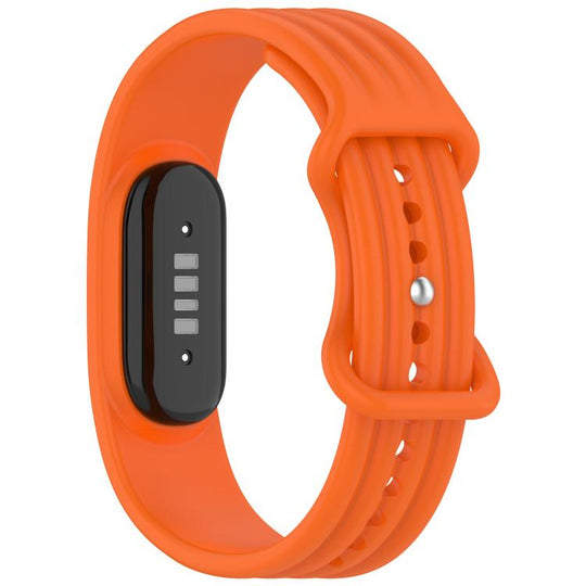 For Google Fitbit Air Vertical Texture Butterfly Buckle Solid Color Silicone Watch Band(Orange)