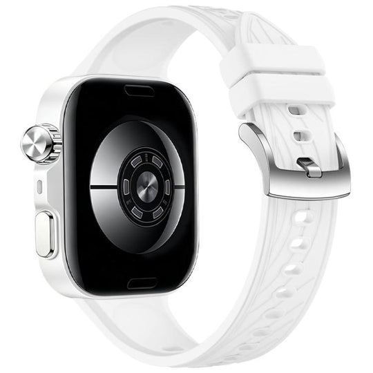 For Huawei Watch Fit 5 / Fit 5 Pro / Fit 4 Leaf Vein Texture Solid Color Silicone Watch Band(White)