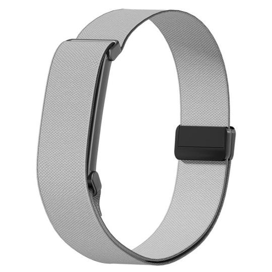 For Google Fitbit Air Metal Frame Magnetic Clasp Nylon Elastic Arm Band(Light Gray)