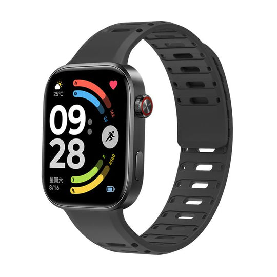 For Xiaomi Band 10 Pro / Redmi Watch 6 / 5 Nail Buckle Magnetic Two Color Silicone Watch Band(Black)