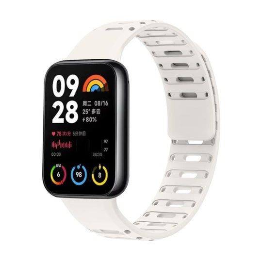 For Xiaomi Band 10 Pro / Redmi Watch 6 / 5 Nail Buckle Magnetic Two Color Silicone Watch Band(Starlight)
