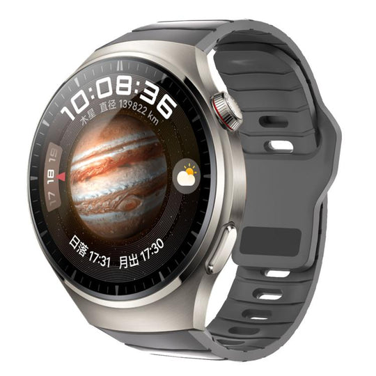 For Huawei Watch 4 Pro Dedicated Connector Armor-Style Reverse Buckle Silicone Watch Band(Gray)
