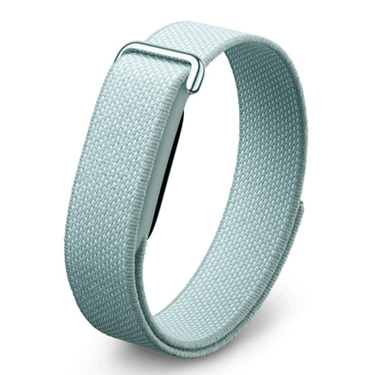 For Google Fitbit Air Metal Connector Nylon Loop Hook and Loop Fastener Watch Band(Mist)