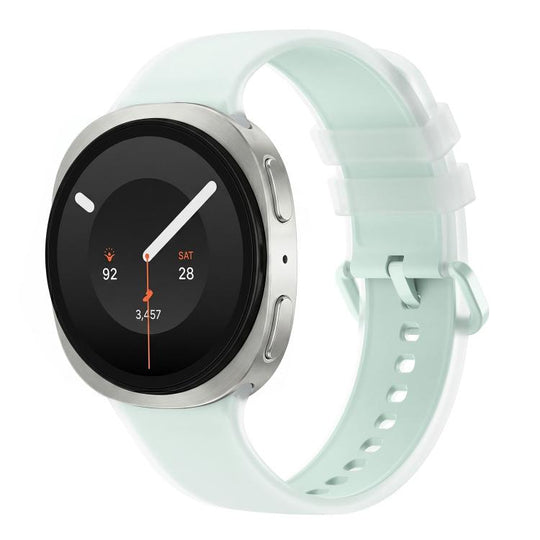 For Galaxy Watch 9 / 8 / 8 Classic Translucent Jelly Colorful Clasp Silicone Watch Band, Size:L(Mint Green)