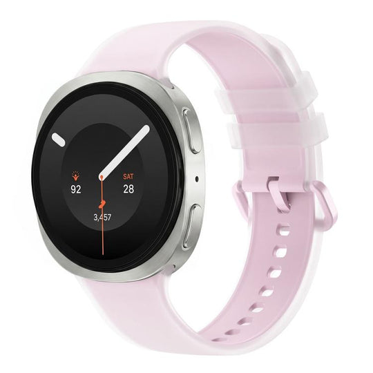 For Galaxy Watch 9 / 8 / 8 Classic Translucent Jelly Colorful Clasp Silicone Watch Band, Size:L(Pink)