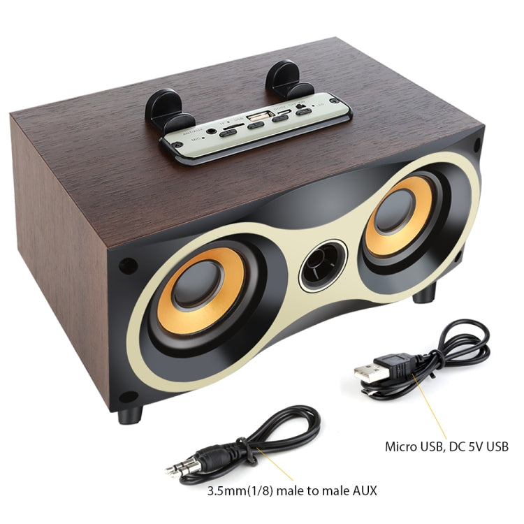 X6 Portable Wooden Wireless Speaker Subwoofer Stereo Radio FM Desktop Bluetooth Speakers - Desktop Speaker by buy2fix | Online Shopping UK | buy2fix