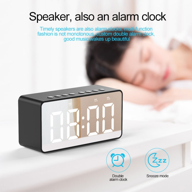 AEC BT506 Speaker with Mirror, LED Clock Display, Dual Alarm Clock, Snooze, HD Hands-free Calling, HiFi Stereo(Black) - Desktop Speaker by AEC | Online Shopping UK | buy2fix