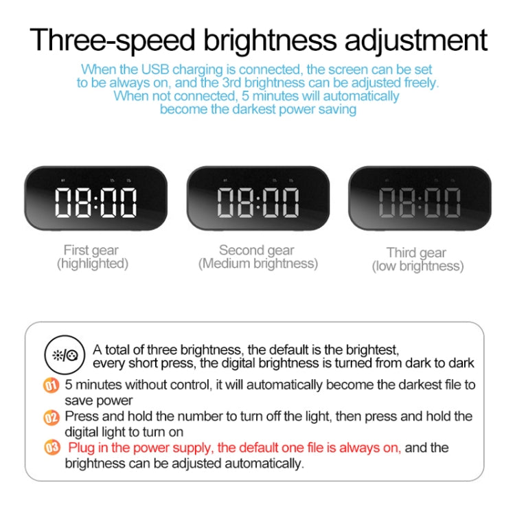 AEC BT506 Speaker with Mirror, LED Clock Display, Dual Alarm Clock, Snooze, HD Hands-free Calling, HiFi Stereo(Black) - Desktop Speaker by AEC | Online Shopping UK | buy2fix