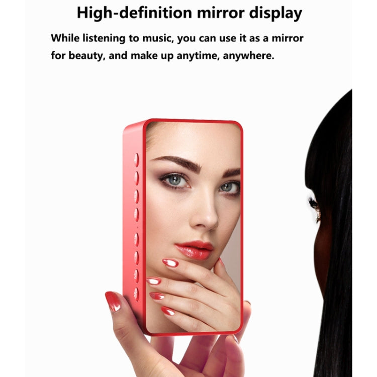 AEC BT506 Speaker with Mirror, LED Clock Display, Dual Alarm Clock, Snooze, HD Hands-free Calling, HiFi Stereo(Black) - Desktop Speaker by AEC | Online Shopping UK | buy2fix