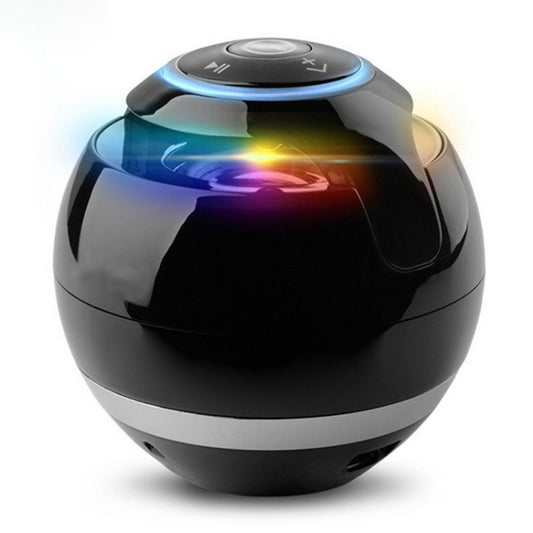 A18 Ball Bluetooth Speaker with LED Light Portable Wireless Mini Speaker Mobile Music MP3 Subwoofer Support TF (Black) - Desktop Speaker by buy2fix | Online Shopping UK | buy2fix