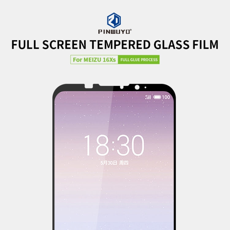 PINWUYO 9H 2.5D Full Screen Tempered Glass Film for Meizu 16XS(Black) - For Meizu by PINWUYO | Online Shopping UK | buy2fix