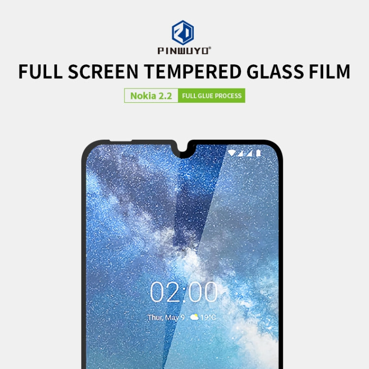 PINWUYO 9H 2.5D Full Screen Tempered Glass Film for Nokia 2.2(Black) - Nokia Tempered Glass by PINWUYO | Online Shopping UK | buy2fix