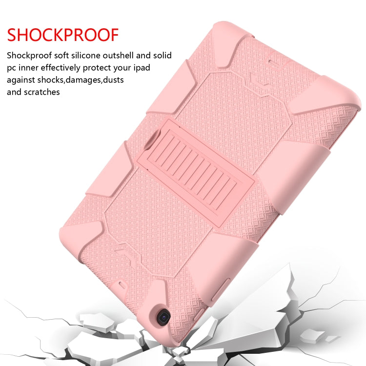 Shockproof Two-Color Silicone Protection Case with Holder for Galaxy Tab A 10.1 (2019) / T510(Rose Gold) - Tab A 10.1 (2019) T510 / T515 by buy2fix | Online Shopping UK | buy2fix