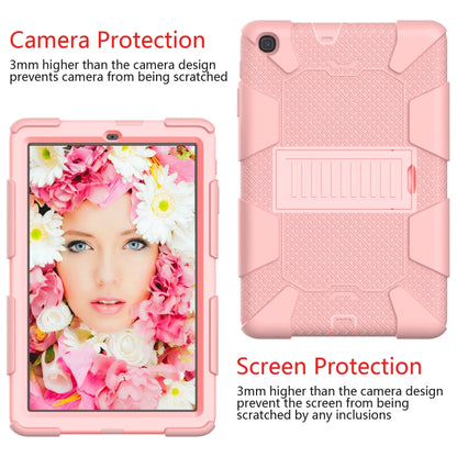 Shockproof Two-Color Silicone Protection Case with Holder for Galaxy Tab A 10.1 (2019) / T510(Rose Gold) - Tab A 10.1 (2019) T510 / T515 by buy2fix | Online Shopping UK | buy2fix