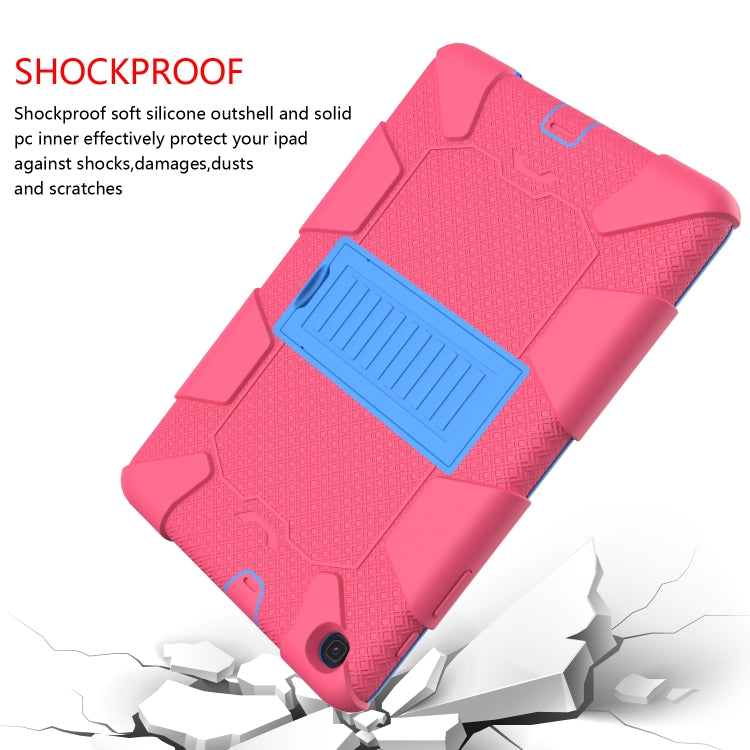 Shockproof Two-Color Silicone Protection Case with Holder for Galaxy Tab A 10.1 (2019) / T510(Hot Pink+Blue) - Tab A 10.1 (2019) T510 / T515 by buy2fix | Online Shopping UK | buy2fix