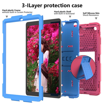 Shockproof Two-Color Silicone Protection Case with Holder for Galaxy Tab A 10.1 (2019) / T510(Hot Pink+Blue) - Tab A 10.1 (2019) T510 / T515 by buy2fix | Online Shopping UK | buy2fix
