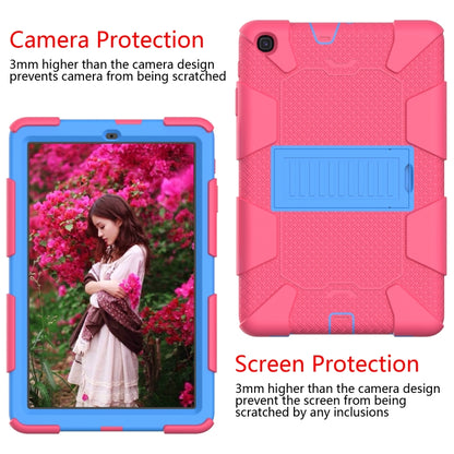 Shockproof Two-Color Silicone Protection Case with Holder for Galaxy Tab A 10.1 (2019) / T510(Hot Pink+Blue) - Tab A 10.1 (2019) T510 / T515 by buy2fix | Online Shopping UK | buy2fix