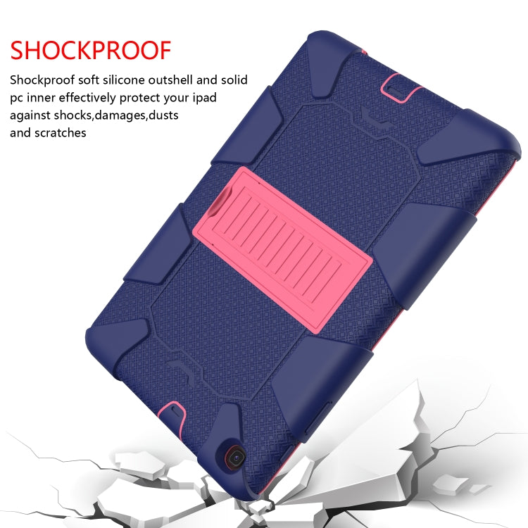 Shockproof Two-Color Silicone Protection Case with Holder for Galaxy Tab A 10.1 (2019) / T510(Dark Blue+Hot Pink) - Tab A 10.1 (2019) T510 / T515 by buy2fix | Online Shopping UK | buy2fix